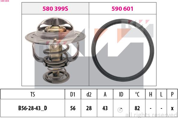 KW 580 404 - Termostats, Dzesēšanas šķidrums ps1.lv