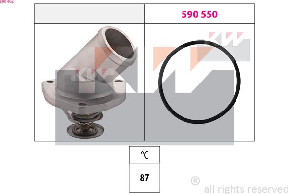 KW 580 402 - Termostats, Dzesēšanas šķidrums ps1.lv