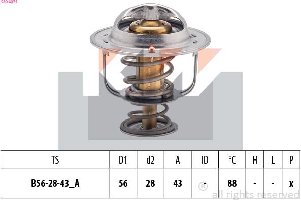 KW 580 407S - Termostats, Dzesēšanas šķidrums ps1.lv