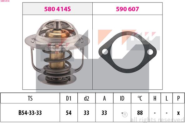 KW 580 414 - Termostats, Dzesēšanas šķidrums ps1.lv