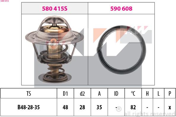 KW 580 415 - Termostats, Dzesēšanas šķidrums ps1.lv