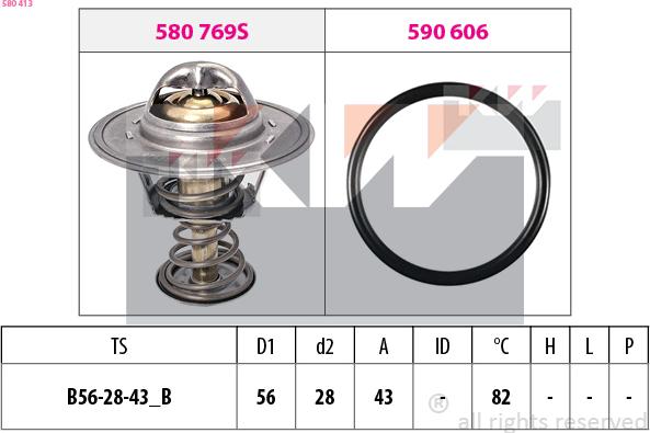 KW 580 413 - Termostats, Dzesēšanas šķidrums ps1.lv