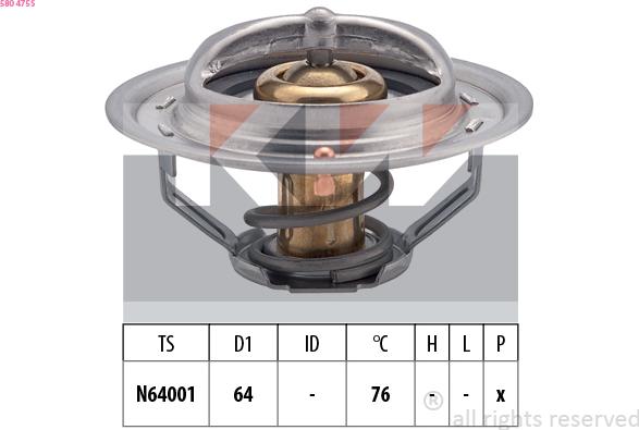 KW 580 475S - Termostats, Dzesēšanas šķidrums ps1.lv