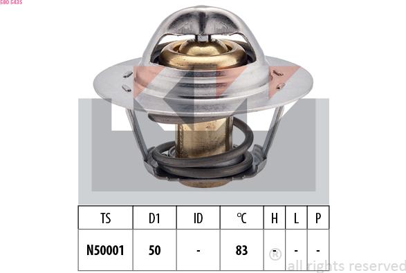 KW 580 543S - Termostats, Dzesēšanas šķidrums ps1.lv