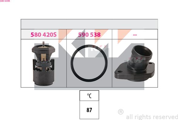 KW 580 559K - Termostats, Dzesēšanas šķidrums ps1.lv