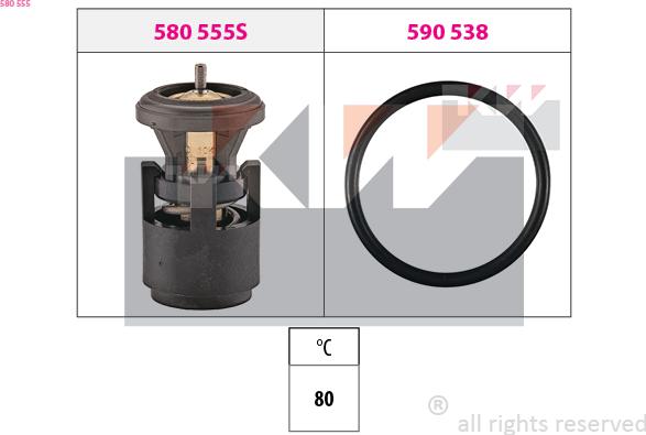 KW 580 555 - Termostats, Dzesēšanas šķidrums ps1.lv