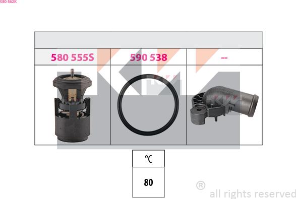 KW 580 562K - Termostats, Dzesēšanas šķidrums ps1.lv