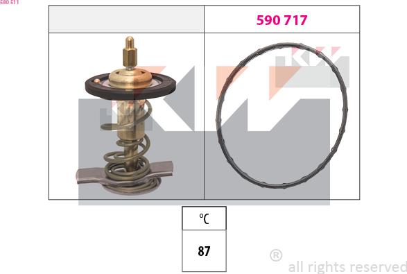 KW 580 511 - Termostats, Dzesēšanas šķidrums ps1.lv