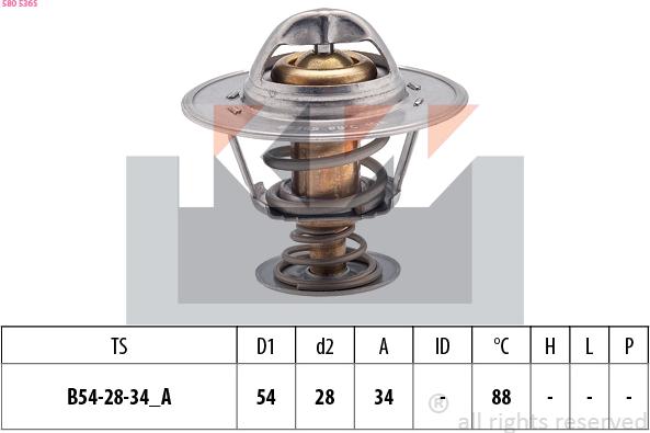 KW 580 536S - Termostats, Dzesēšanas šķidrums ps1.lv