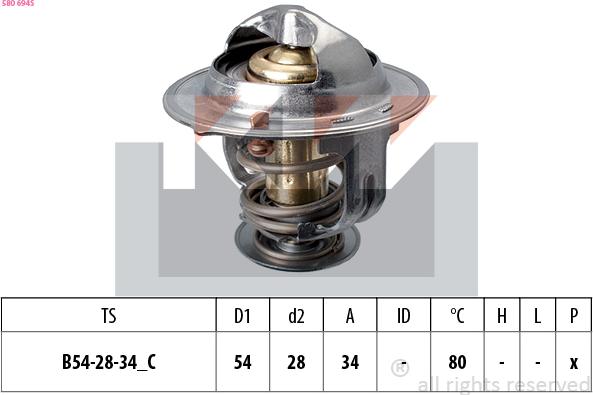 KW 580 694S - Termostats, Dzesēšanas šķidrums ps1.lv