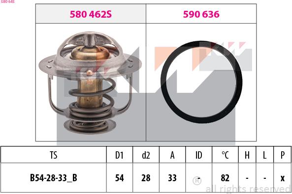 KW 580 645 - Termostats, Dzesēšanas šķidrums ps1.lv