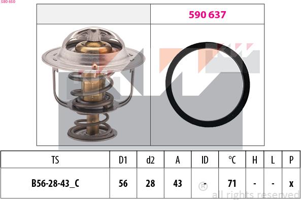 KW 580 650 - Termostats, Dzesēšanas šķidrums ps1.lv