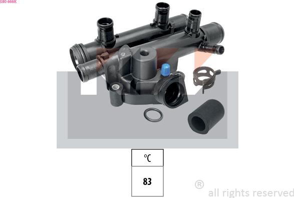 KW 580 666K - Termostats, Dzesēšanas šķidrums ps1.lv