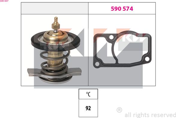 KW 580 607 - Termostats, Dzesēšanas šķidrums ps1.lv