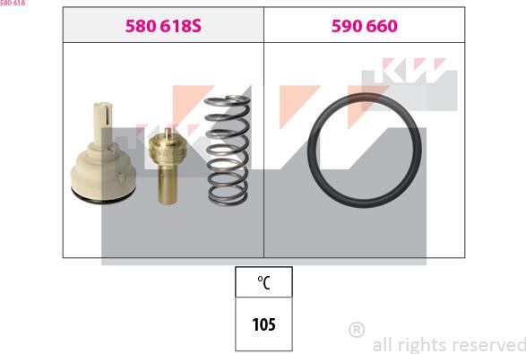 KW 580 618 - Termostats, Dzesēšanas šķidrums ps1.lv