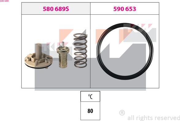 KW 580 689 - Termostats, Dzesēšanas šķidrums ps1.lv