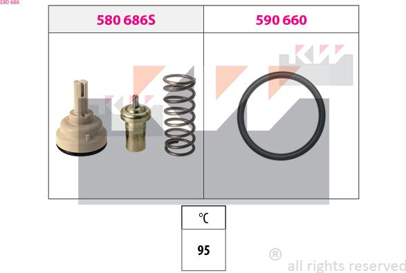 KW 580 686 - Termostats, Dzesēšanas šķidrums ps1.lv