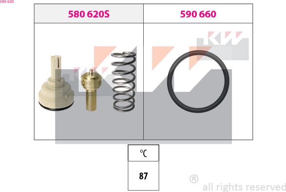 KW 580 620 - Termostats, Dzesēšanas šķidrums ps1.lv