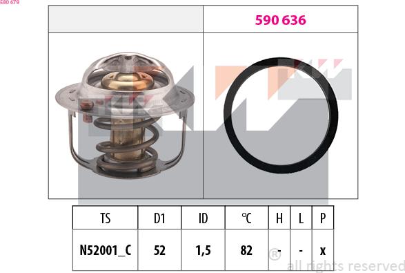 KW 580 679 - Termostats, Dzesēšanas šķidrums ps1.lv