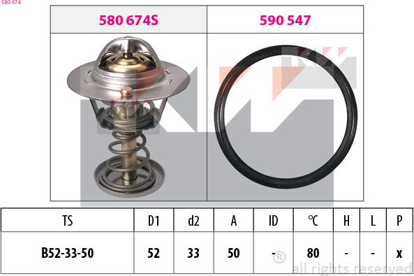 KW 580 674 - Termostats, Dzesēšanas šķidrums ps1.lv