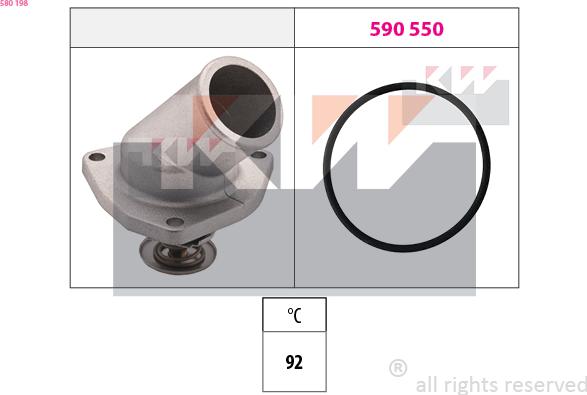 KW 580 198 - Termostats, Dzesēšanas šķidrums ps1.lv