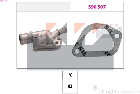 KW 580 154 - Termostats, Dzesēšanas šķidrums ps1.lv