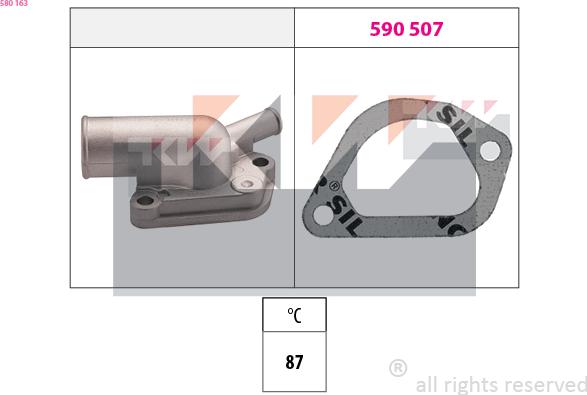 KW 580 163 - Termostats, Dzesēšanas šķidrums ps1.lv