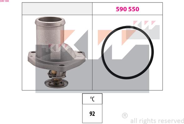 KW 580 188 - Termostats, Dzesēšanas šķidrums ps1.lv