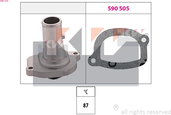 KW 580 124 - Termostats, Dzesēšanas šķidrums ps1.lv