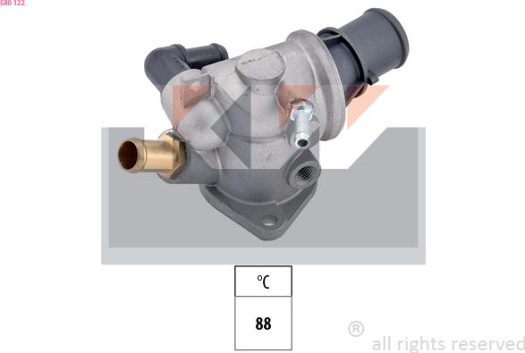 KW 580 122 - Termostats, Dzesēšanas šķidrums ps1.lv