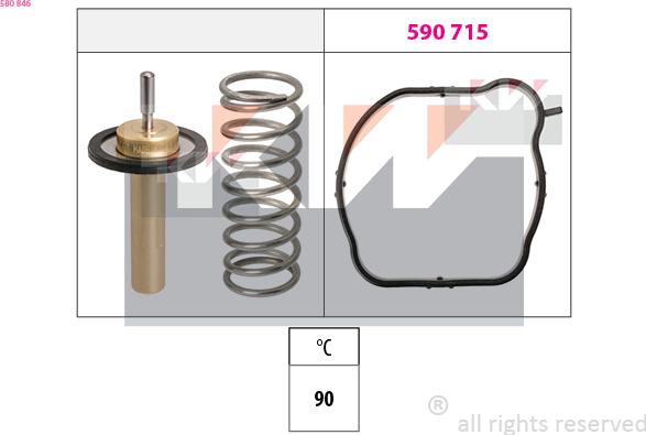 KW 580 846 - Termostats, Dzesēšanas šķidrums ps1.lv