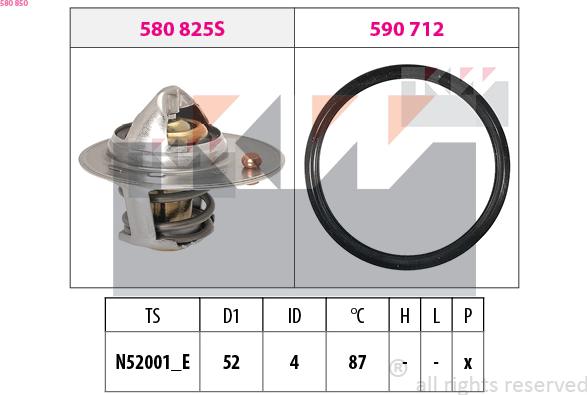 KW 580 850 - Termostats, Dzesēšanas šķidrums ps1.lv