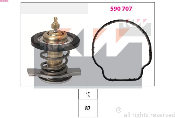 KW 580 805 - Termostats, Dzesēšanas šķidrums ps1.lv