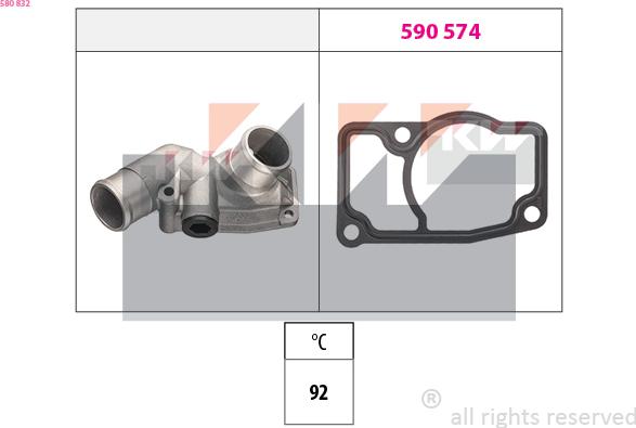 KW 580 832 - Termostats, Dzesēšanas šķidrums ps1.lv