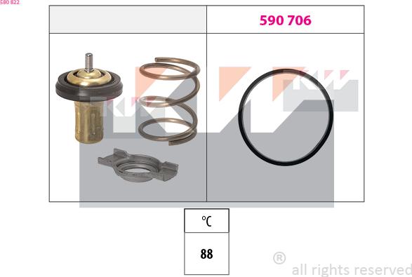 KW 580 822 - Termostats, Dzesēšanas šķidrums ps1.lv