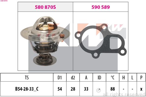 KW 580 870 - Termostats, Dzesēšanas šķidrums ps1.lv