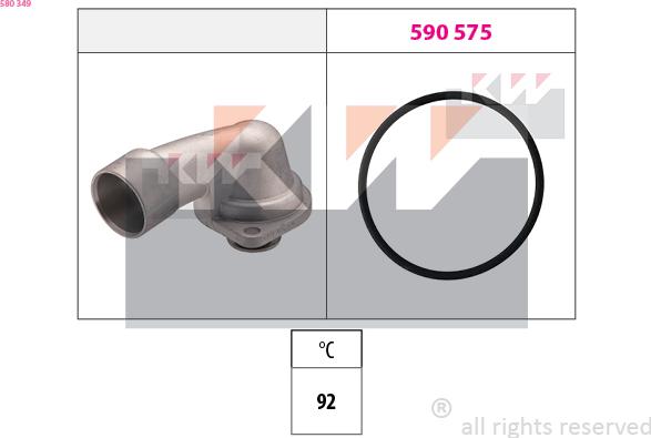 KW 580 349 - Termostats, Dzesēšanas šķidrums ps1.lv