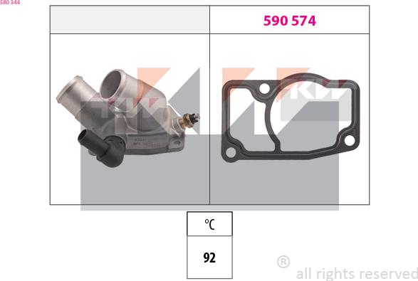 KW 580 344 - Termostats, Dzesēšanas šķidrums ps1.lv