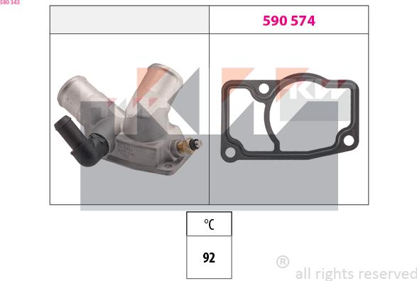 KW 580 343 - Termostats, Dzesēšanas šķidrums ps1.lv