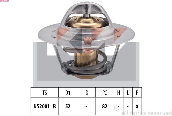 KW 580 364S - Termostats, Dzesēšanas šķidrums ps1.lv