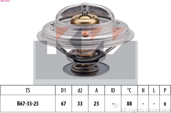 KW 580 361S - Termostats, Dzesēšanas šķidrums ps1.lv