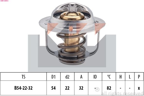 KW 580 305S - Termostats, Dzesēšanas šķidrums ps1.lv