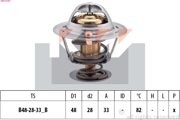 KW 580 319S - Termostats, Dzesēšanas šķidrums ps1.lv