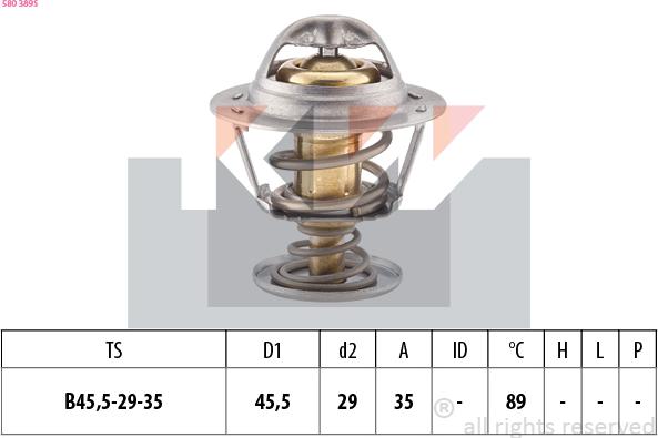 KW 580 389S - Termostats, Dzesēšanas šķidrums ps1.lv