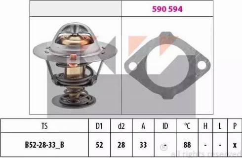 KW 580 387 - Termostats, Dzesēšanas šķidrums ps1.lv