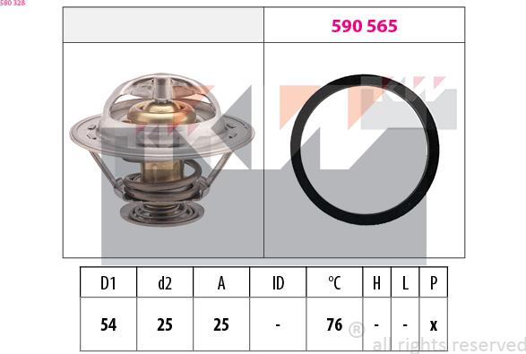 KW 580 328 - Termostats, Dzesēšanas šķidrums ps1.lv