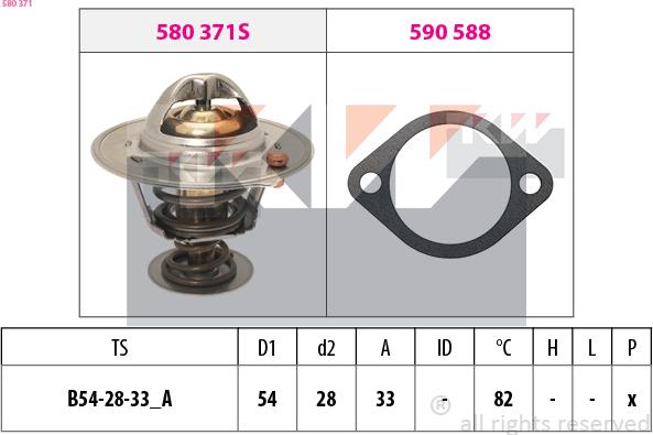 KW 580 371 - Termostats, Dzesēšanas šķidrums ps1.lv