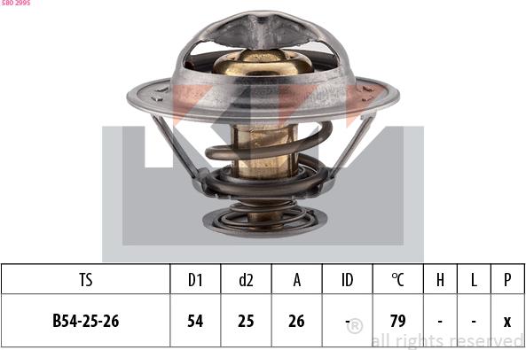 KW 580 299S - Termostats, Dzesēšanas šķidrums ps1.lv