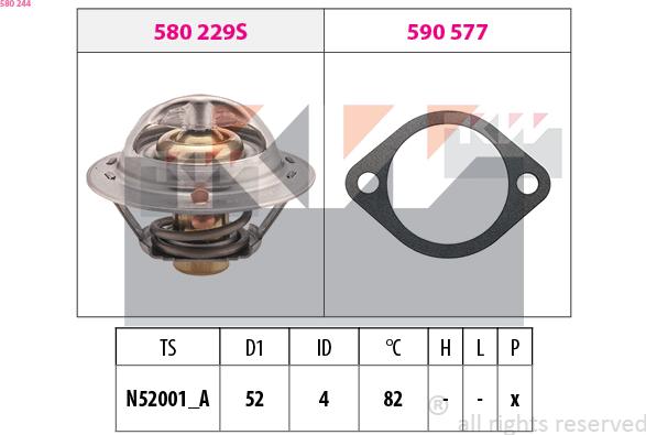 KW 580 244 - Termostats, Dzesēšanas šķidrums ps1.lv