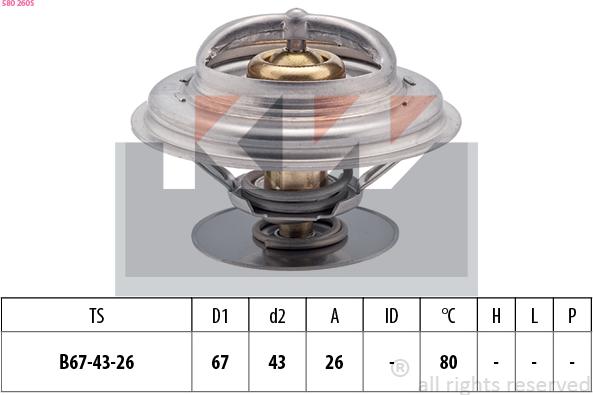 KW 580 260S - Termostats, Dzesēšanas šķidrums ps1.lv